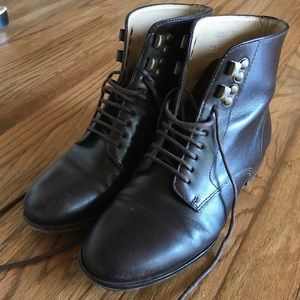 APC Lace up leather ankle boots